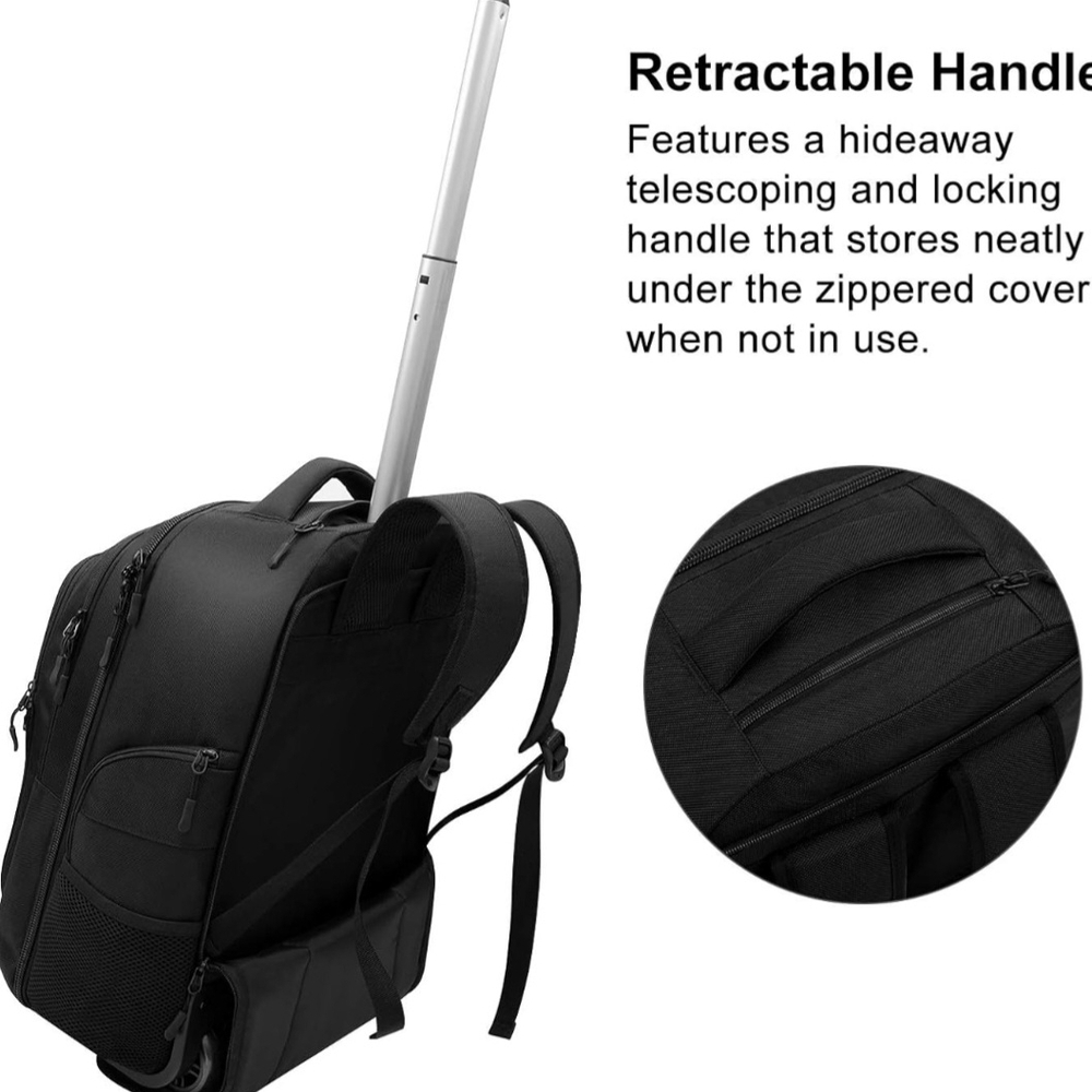 AMBOR Waterproof 17.3 Inch Wheeled Backpack - Picture 5 of 8